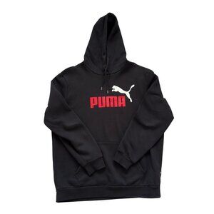 PUMA Black Hoodie – Men’s Large – Bold Red Logo